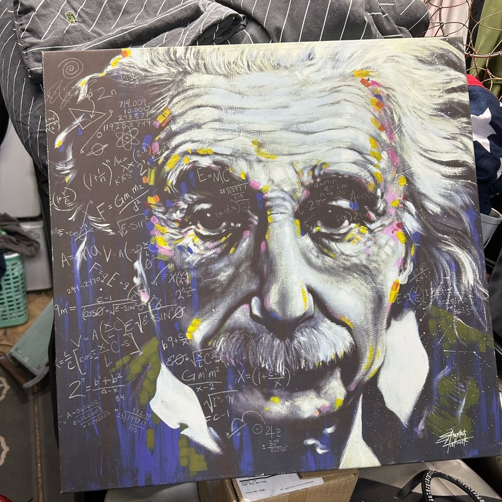 Abstract Einstein Canvas Art - Multicolor
